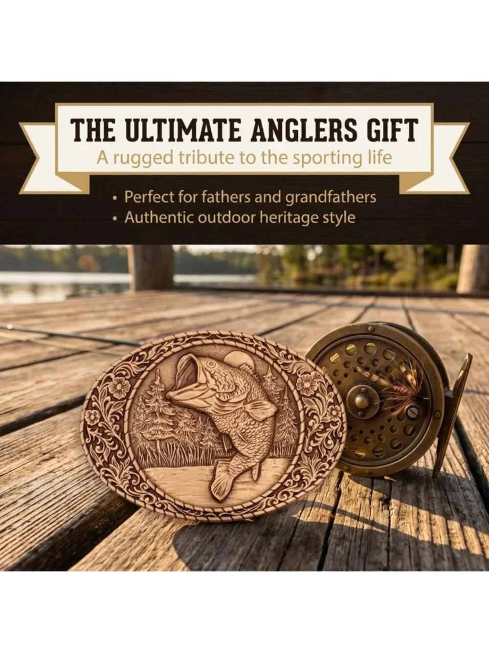 Largemouth Bass Western Frame Brass Buckle - Unique Metal Craft Accessory